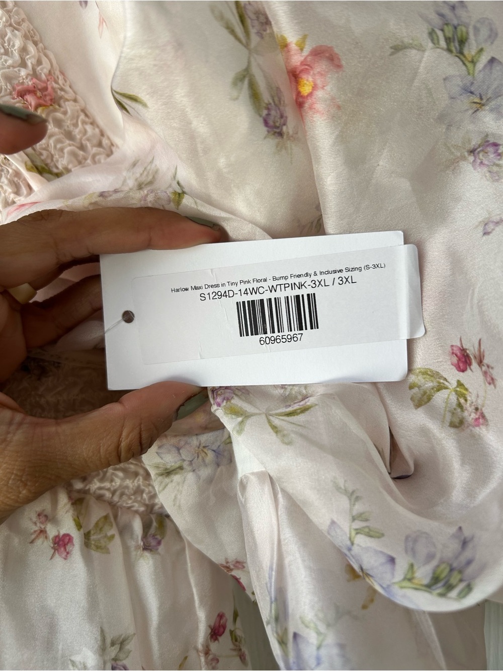 Worth Collective Harlow Maxi in Tiny Pink Floral dress NWT 3XL - Picture 9 of 14